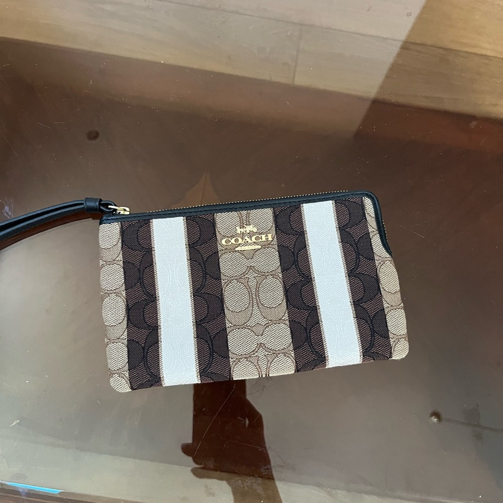 Coach Jacquard Signature Wristlet